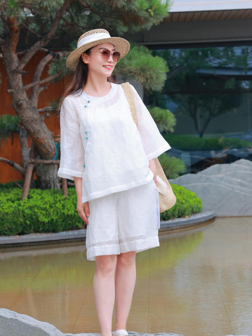 抖音专属】新中式上衣（25710389-兰因） 商品图1