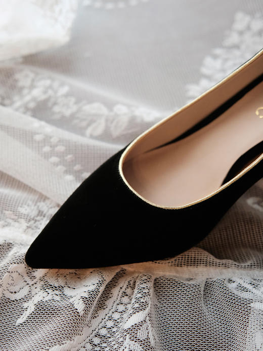 盛唐婧 | 墨阑-真丝丝绒高跟鞋(特殊商品不退不换)-[特价品] 商品图9