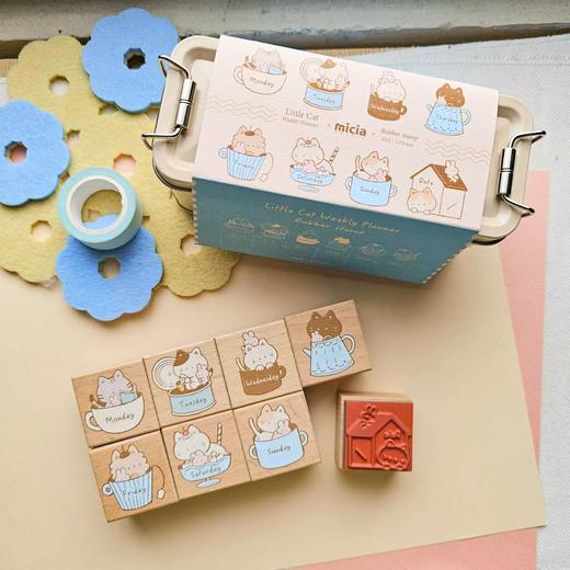 micia美日 咖啡杯貓貓一周星期彩色印章7入組 商品图0