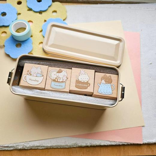 micia美日 咖啡杯貓貓一周星期彩色印章7入組 商品图2