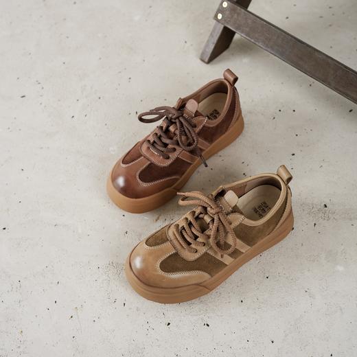 西村名物2025年秋季新款复古系带休闲鞋厚底增高百搭德训鞋T25CM31581 商品图7