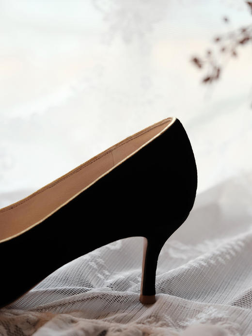 盛唐婧 | 墨阑-真丝丝绒高跟鞋(特殊商品不退不换)-[特价品] 商品图7