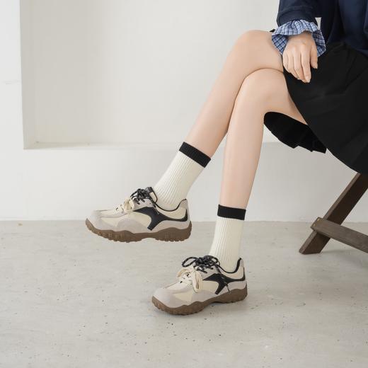 西村名物2025年秋季新款运动休闲复古透气双鞋带平底德训靴赛车鞋T25CM31771 商品图1