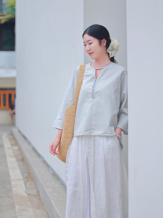 【抖音专属】新中式上衣（25708382-溶溶月） 商品图2