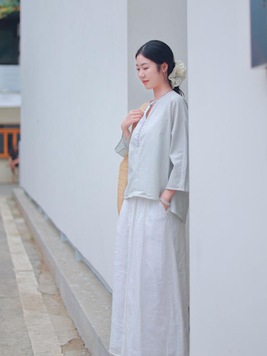【抖音专属】新中式上衣（25708382-溶溶月） 商品图3