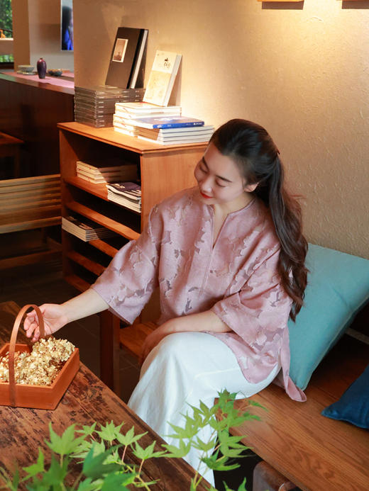 【抖音专属】新中式衬衣（25710320-合欢花） 商品图3