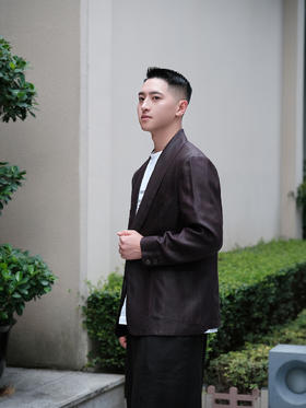 盛唐婧 | 轻奢真丝香云纱男款西装外套