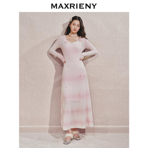 【贵雅日常-商场同款】MAXRIENY温柔浪漫感渐变连衣裙华丽感显瘦(货号:MC85DR559) 商品图2