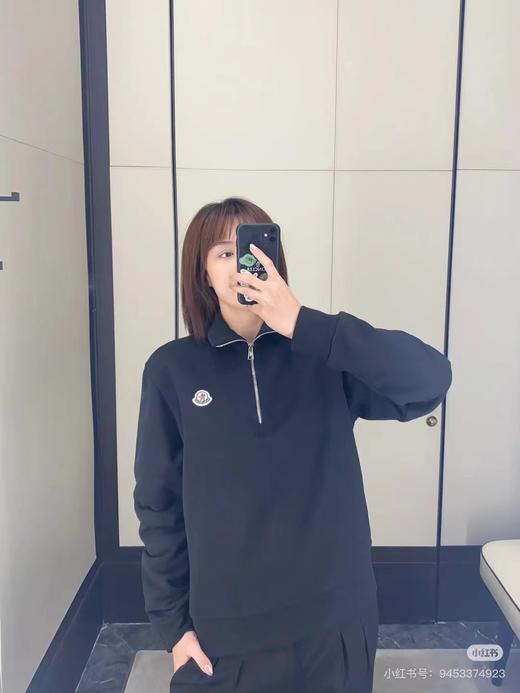 现货 moncler蒙口半拉链卫衣 经典款   只有黑色 商品图2
