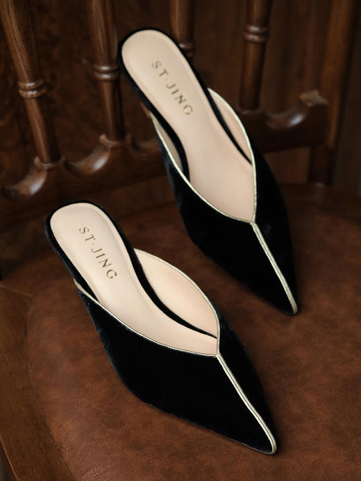 下架|盛唐婧 | 墨阑-真丝丝绒穆勒鞋(特殊商品不退不换)-[特价品] 商品图9