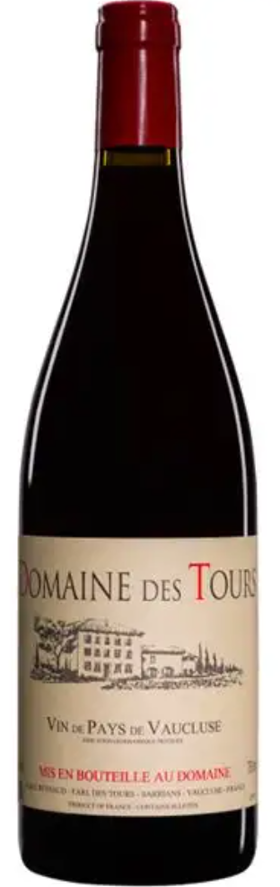 Chateau des Tours Vin de Pays du Vaucluse Rouge图尔斯古堡瓦露丝干红葡萄酒2019