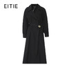 EITIE爱特爱黑白印花领带更显精致泡泡袖优雅风衣8304008 商品缩略图3