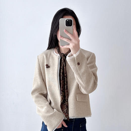 法式小香风外套女高级感气质名媛短款西装上衣 商品图1