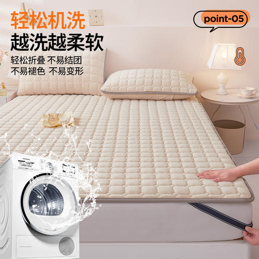 自然醒高克重宝宝绒抗菌纯色床褥床护垫LN 商品图8