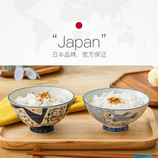 美浓烧儿童饭碗日本原装进口餐具家用日式可爱瓷碗陶瓷碗釉下彩散件碗 商品图3