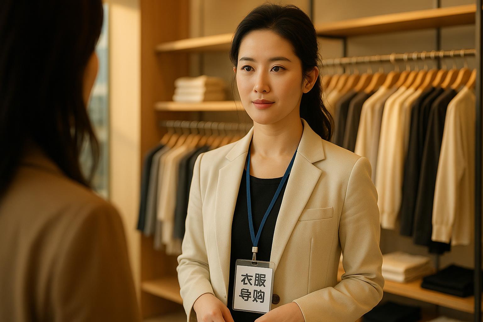 衣服导购标准英文怎么说？
