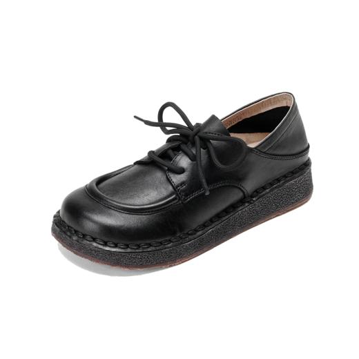 西村名物2025年秋季新款厚底气质学院风系带不累脚袋鼠鞋乐福鞋T25CM30861 商品图10