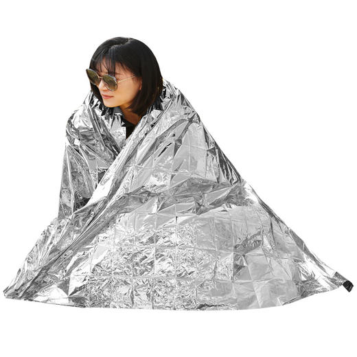 露营户外保温毯  野外求生急救毯睡袋帐篷保暖防寒生存装备失温应急毯子1块 商品图3