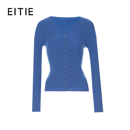 EITIE爱特爱V领长袖开百搭好穿针织衫8301006 商品图10