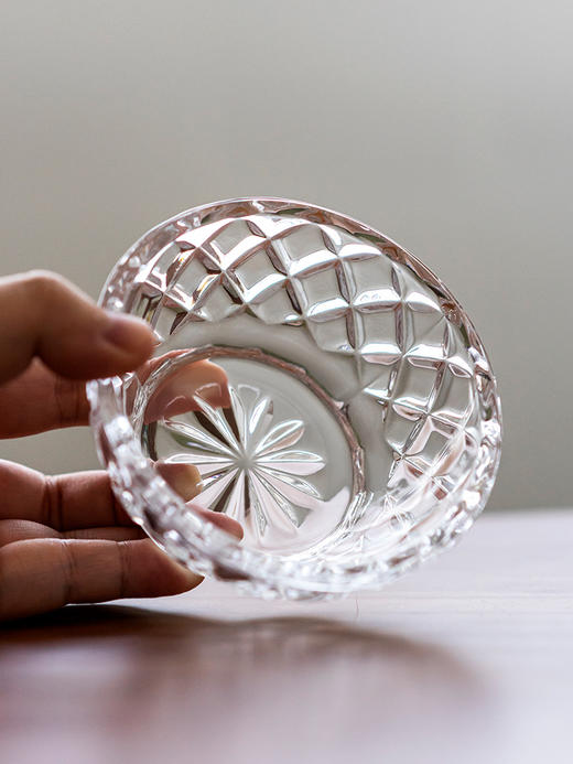 捷克进口BOHEMIA水晶玻璃碗沙拉碗碟 家用水果盘 欧式餐具甜品碗波西米亚钻石多用碗9.5cm 商品图3