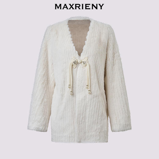 MAXRIENY贵雅中式外套盘扣流苏设计24冬新款女装高级气质感开衫(货号:MS85JA537) 商品图0