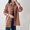 设计师款氛围感橘红格纹外套 商品缩略图1