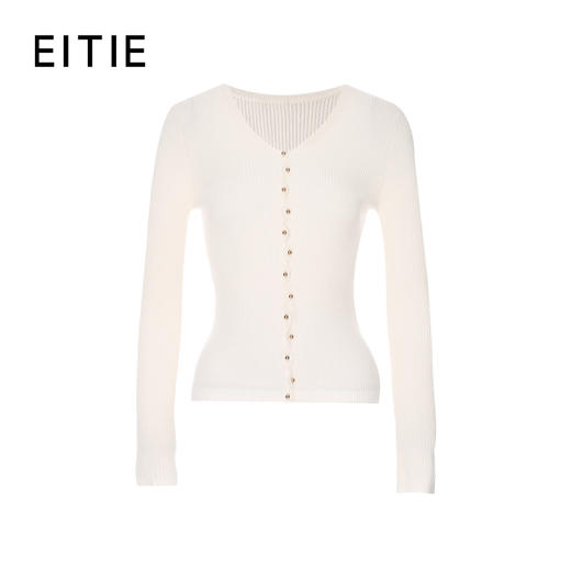 EITIE爱特爱V领长袖开百搭好穿针织衫8301006 商品图6
