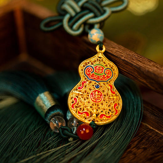 《福·如意》镂空小葫芦挂饰 商品图1