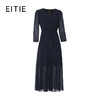 EITIE爱特爱舒适压褶宽松a字系带收腰显瘦连衣裙秋季新款8307001 商品缩略图6