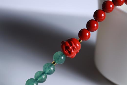 YHZS0109°长欢 朱砂+绿草莓晶手串 商品图4