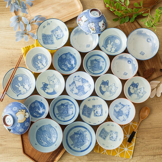 美浓烧儿童饭碗日本原装进口餐具家用日式可爱瓷碗陶瓷碗釉下彩散件碗 商品图2