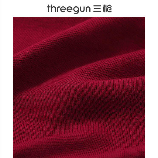 【社群专享】Threegun三枪 【舒肤棉】罗纹弹力圆领女士保暖内衣套装-23422D1W1 商品图10