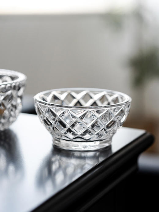 捷克进口BOHEMIA水晶玻璃碗沙拉碗碟 家用水果盘 欧式餐具甜品碗波西米亚钻石多用碗9.5cm 商品图1