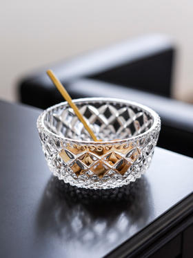 捷克进口BOHEMIA水晶玻璃碗沙拉碗碟 家用水果盘 欧式餐具甜品碗波西米亚钻石多用碗9.5cm