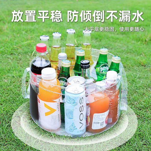新升级加厚手提式旅行洗衣袋 折叠盆便携户外水盆一次性透明压缩水桶洗漱洗衣卡其加大号12L 商品图3