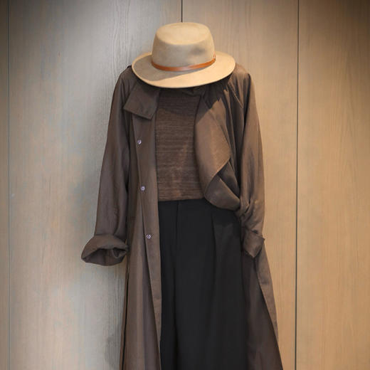 【预售7天】良木礼翻领风衣（腰带）（Q2584231） 商品图0