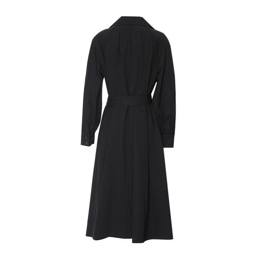 EITIE爱特爱黑白印花领带更显精致泡泡袖优雅风衣8304008 商品图4