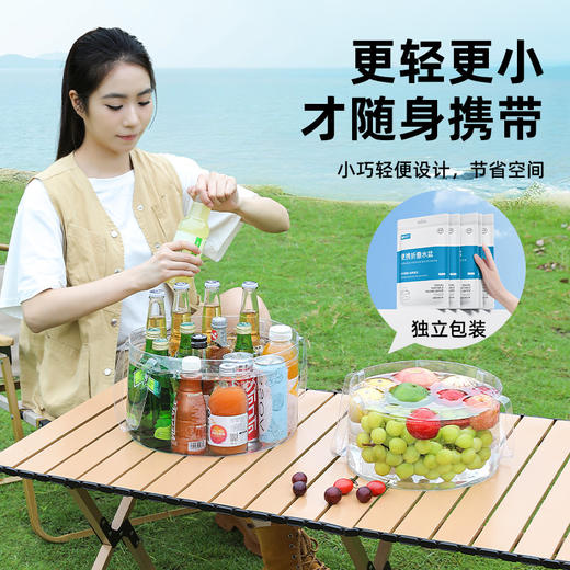 新升级加厚手提式旅行洗衣袋 折叠盆便携户外水盆一次性透明压缩水桶洗漱洗衣卡其加大号12L 商品图2