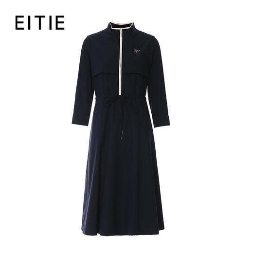 EITIE爱特爱气质立领A版显瘦通勤百搭时尚长袖连衣裙秋季新款8307004 商品图6