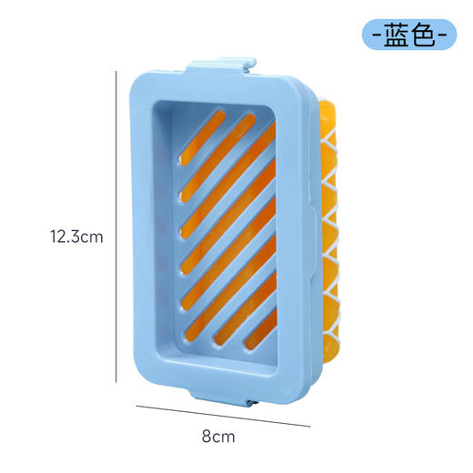 高弹网面蓝色肥皂盒 起泡盒多功能免手搓家用防滑沥水香皂收纳盒1个 商品图4