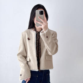 法式小香风外套女高级感气质名媛短款西装上衣