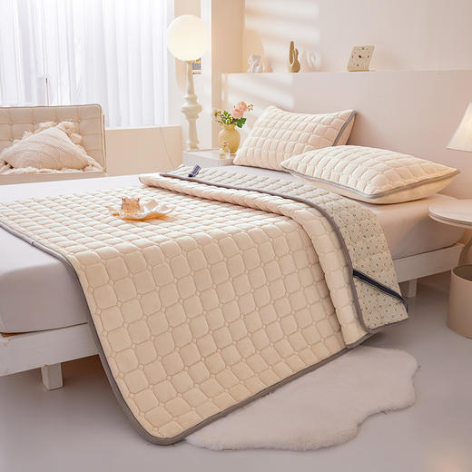 自然醒高克重宝宝绒抗菌纯色床褥床护垫LN 商品图12