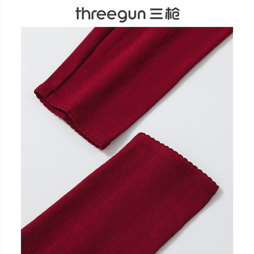 【社群专享】Threegun三枪 【舒肤棉】罗纹弹力圆领女士保暖内衣套装-23422D1W1 商品图13