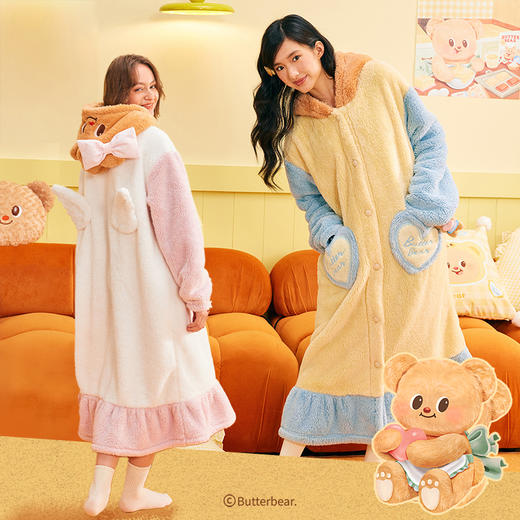 黄油小熊联名[天使熊睡袍]甜美可爱舒棉绒保暖秋冬睡衣家居服 商品图2