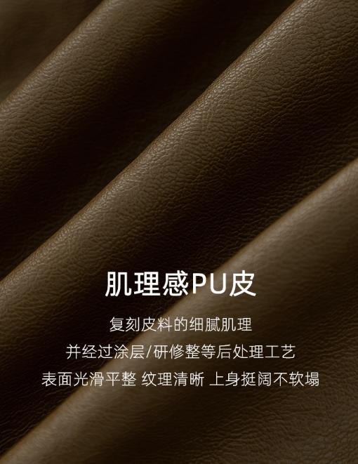 M1臣禾	【一手长皮衣】圆领抽绳PU皮利落中长款外套	JZ253010875预售7天左右 商品图7