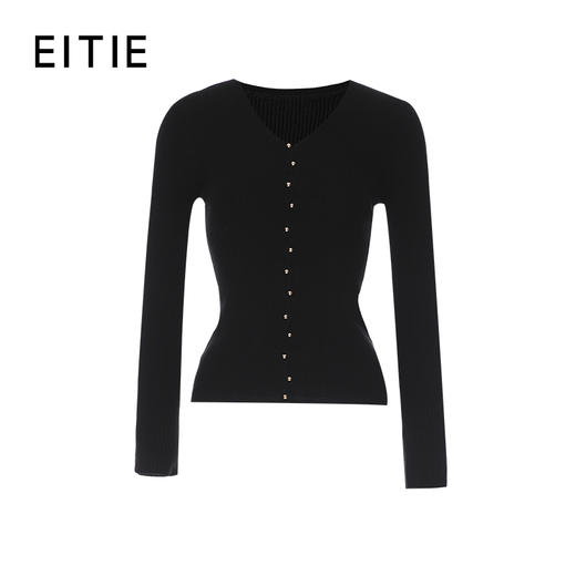 EITIE爱特爱V领长袖开百搭好穿针织衫8301006 商品图8