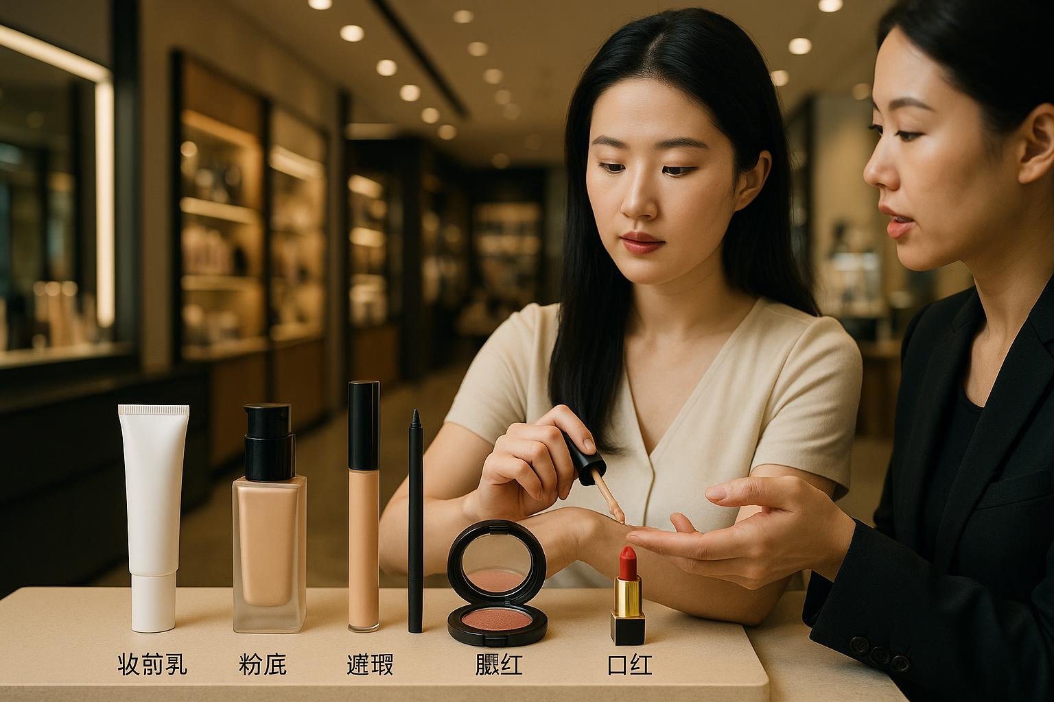 导购基础妆容包含哪些核心产品？
