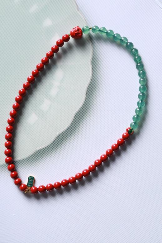 YHZS0109°长欢 朱砂+绿草莓晶手串 商品图2