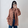 设计师款氛围感橘红格纹外套 商品缩略图3