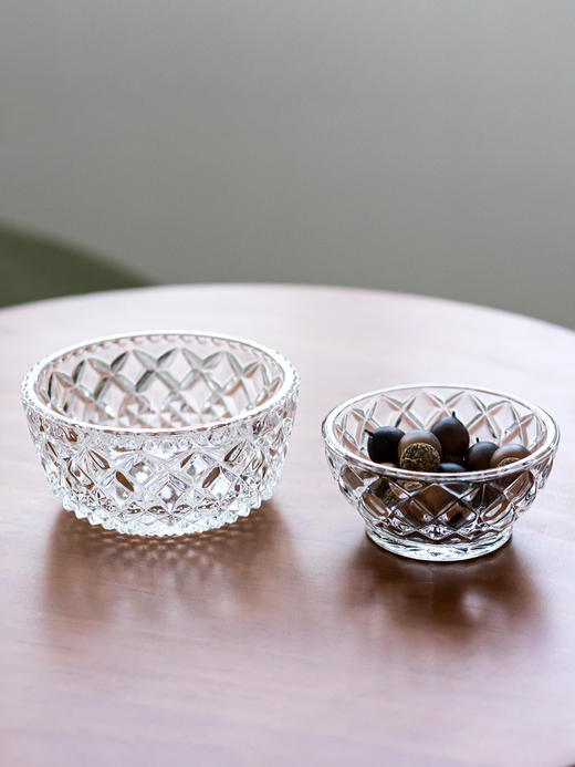 捷克进口BOHEMIA水晶玻璃碗沙拉碗碟 家用水果盘 欧式餐具甜品碗波西米亚钻石多用碗9.5cm 商品图4